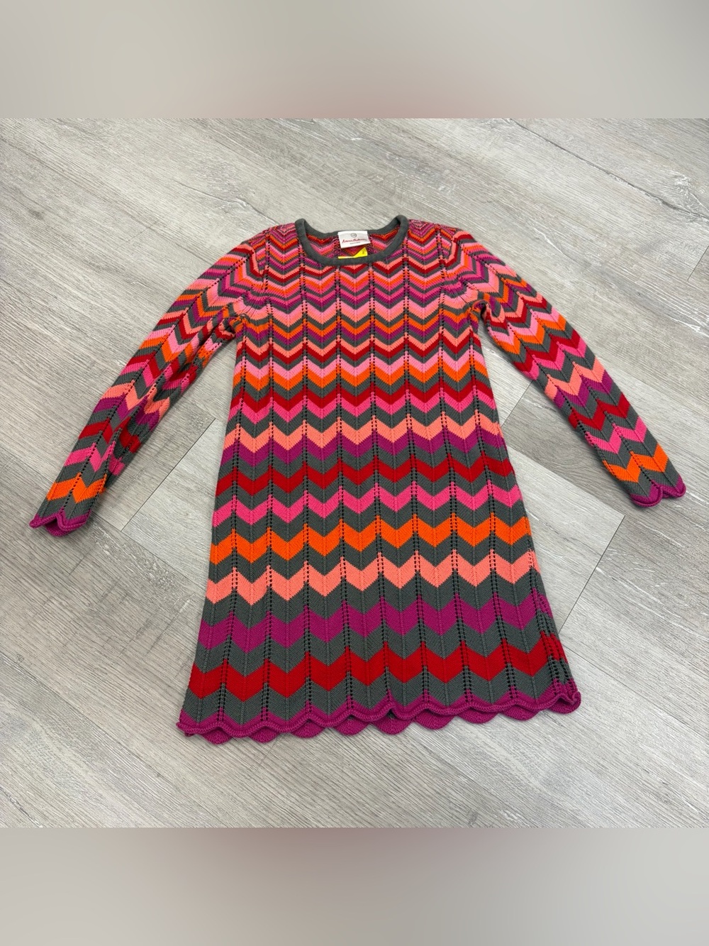Hanna Andersson Chevron Knit Sweater Dress